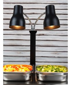 Buffalo Double Heat Lamp Carving Station Matt Black 2x250W (JA868)