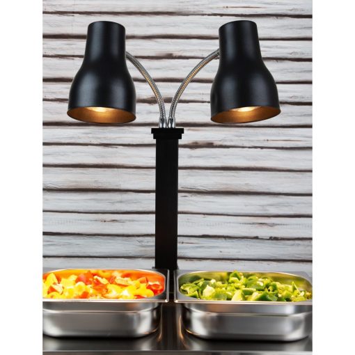 Buffalo Double Heat Lamp Carving Station Matt Black 2x250W (JA868)