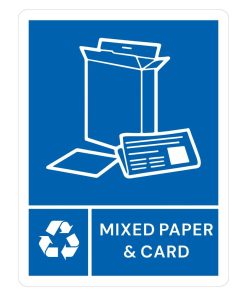 Jantex Slim Bin Label - Mixed Paper and Card (JB490)