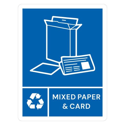 Jantex Slim Bin Label - Mixed Paper and Card (JB490)