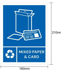 Jantex Slim Bin Label - Mixed Paper and Card (JB490)