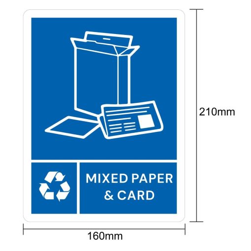 Jantex Slim Bin Label - Mixed Paper and Card (JB490)