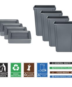 Jantex Slim Bin Label - Mixed Paper and Card (JB490)