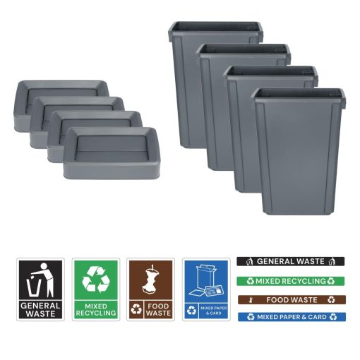 Jantex Slim Bin Label - Mixed Paper and Card (JB490)