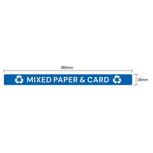 Jantex Slim Bin Lid Label - Mixed Paper and Card (JB491)