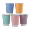 Vegware Feel Good Double Wall Hot Cups Pastel 8oz 500 Pack (JB817)