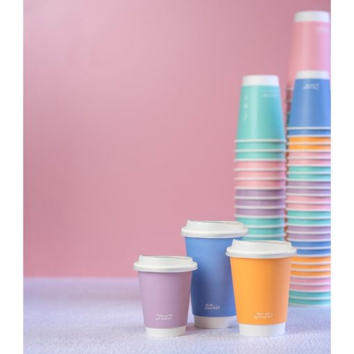 Vegware Feel Good Double Wall Pastel Hot Cups 16oz 400 Pack (JB819)