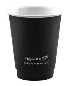 Vegware Double Wall Hot Cups Black 8oz 500 Pack (JB820)
