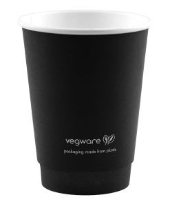 Vegware Double Wall Hot Cups Black 12oz 500 Pack (JB821)