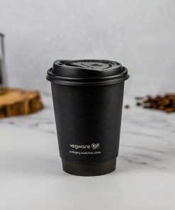 Vegware Double Wall Hot Cups Black 12oz 500 Pack (JB821)