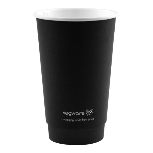 Vegware Double Wall Hot Cups Black 16oz 400 Pack (JB822)