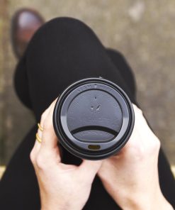Vegware 79-Series CPLA Hot Cup Lids Black 1000 Pack (JB823)
