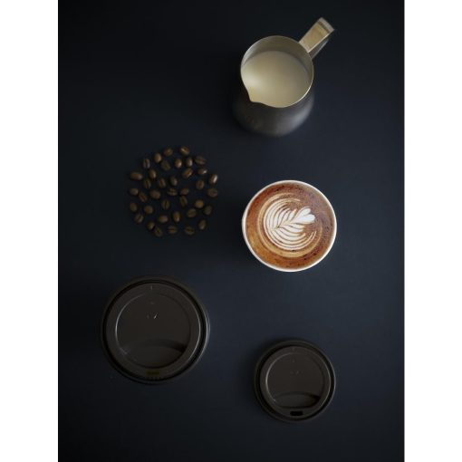 Vegware 89-Series CPLA Hot Cup Lids Black 1000 Pack (JB824)