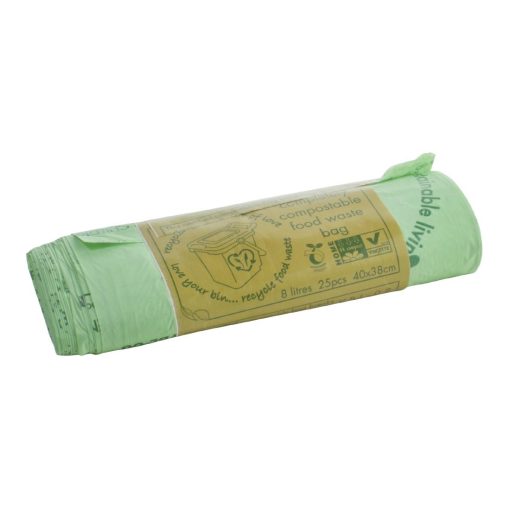 Vegware Compostable Food Caddy Bin Bags 8Ltr 25 Pack (JB827)