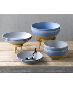 Churchill Emerge Melamine Oslo Blue Deep Serving Bowls 285mm 4 Pack (JC538)