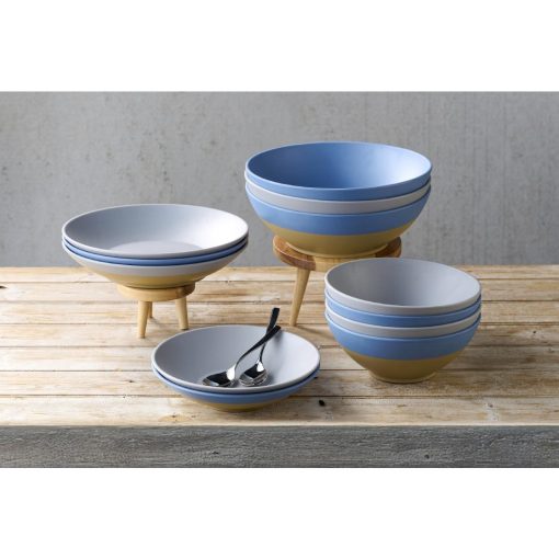 Churchill Emerge Melamine Oslo Blue Deep Serving Bowls 285mm 4 Pack (JC538)