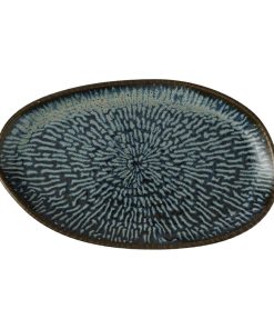 Churchill Envisage Cascade Sapphire Blue Natural Oblong Plates 260x150mm 6 Pack (JC662)