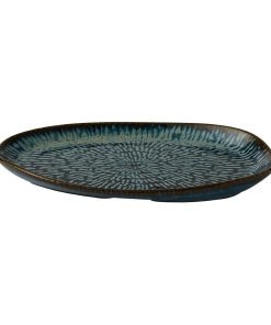 Churchill Envisage Cascade Sapphire Blue Natural Oblong Plates 260x150mm 6 Pack (JC662)