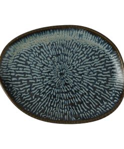 Churchill Envisage Cascade Sapphire Blue Natural Oblong Plates 260x200mm 6 Pack (JC663)