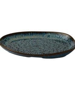 Churchill Envisage Cascade Sapphire Blue Natural Oblong Plates 260x200mm 6 Pack (JC663)