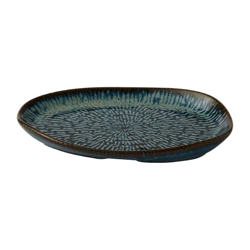 Churchill Envisage Cascade Sapphire Blue Natural Oblong Plates 260x200mm 6 Pack (JC663)