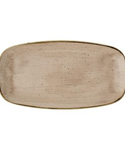 Churchill Stonecast Truffle Chefs Oblong Plates 352x187mm 6 Pack (JC749)