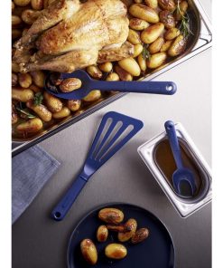 Deglon Blue Flexible Slotted Spatula 280mm (JC929)