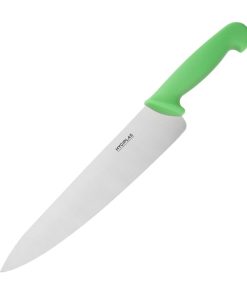 Hygiplas Colour Coded Green Set - Tong Chopping Board and Cooks Knife 3 Pack (SA791)