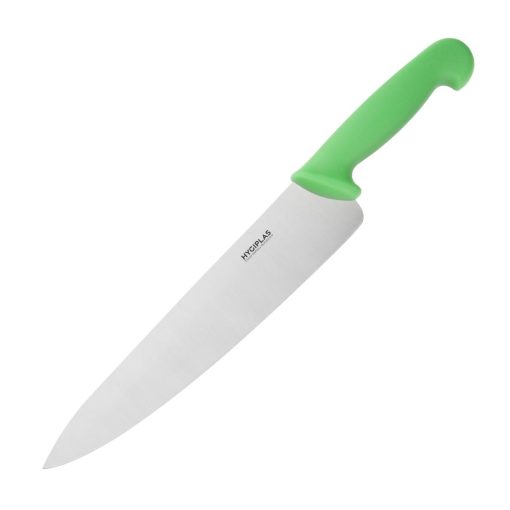 Hygiplas Colour Coded Green Set - Tong Chopping Board and Cooks Knife 3 Pack (SA791)