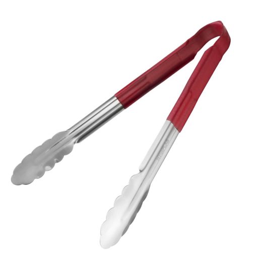 Hygiplas Colour Coded Red Set - Tong Thermometer and Cooks Knife 3 Pack (SA792)