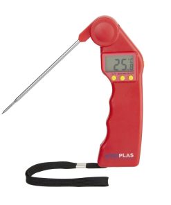 Hygiplas Colour Coded Red Set - Tong Thermometer and Cooks Knife 3 Pack (SA792)