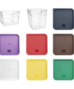 Hygiplas 10Ltr and 15Ltr Square Storage Bundle with 7 Colour Lids (SA796)