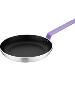 Hygiplas Aluminium Non-Stick Teflon Colour Coded Frying Pan Set 20cm Purple Handle 20cm 4 pack (SA798)