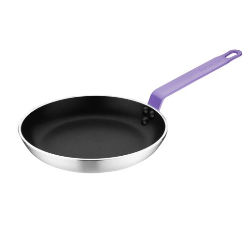 Hygiplas Aluminium Non-Stick Teflon Colour Coded Frying Pan Set 20cm Purple Handle 20cm 4 pack (SA798)