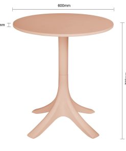 Bolero Mila 600mm Round Cafe Table - Nude Pink (SA830)