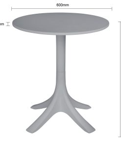 Bolero Lorenzo 600mm Round Cafe Table - Medium Grey (SA831)