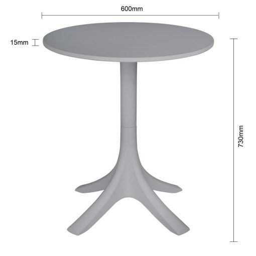 Bolero Lorenzo 600mm Round Cafe Table - Medium Grey (SA831)