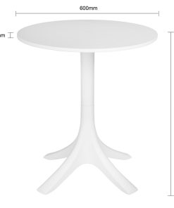 Bolero Mateo 600mm Round Cafe Table - White (SA832)