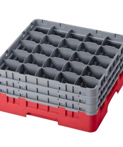 Cambro Camrack Red 25 Compartments Max Glass Height 197mm (CZ101)