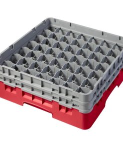 Cambro Camrack Red 49 Compartments Max Glass Height 120mm (CZ171)