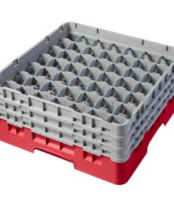 Cambro Camrack Red 49 Compartments Max Glass Height 174mm (CZ172)
