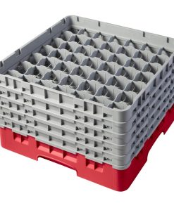 Cambro Camrack Red 49 Compartments Max Glass Height 258mm (CZ174)