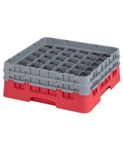 Cambro Camrack Red 36 Compartments Max Glass Height 133mm (CZ177)