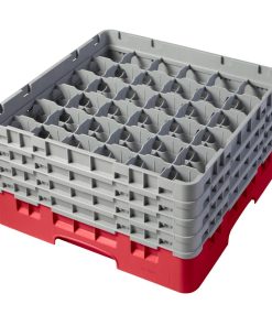 Cambro Camrack Red 36 Compartments Max Glass Height 215mm (CZ181)