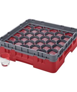 Cambro Camrack Red 30 Compartments Max Glass Height 92mm (CZ186)