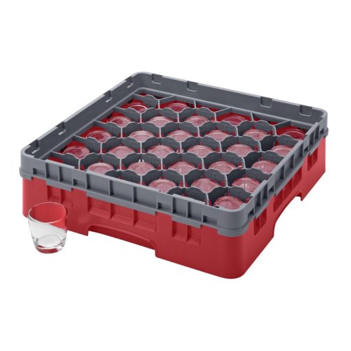 Cambro Camrack Red 30 Compartments Max Glass Height 92mm (CZ186)