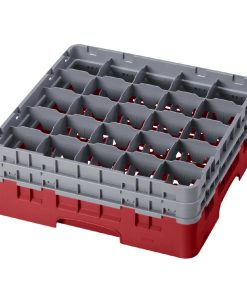 Cambro Camrack Red 25 Compartments Max Glass Height 156mm (CZ195)