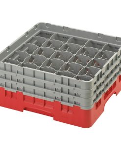 Cambro Camrack Red 25 Compartments Max Glass Height 174mm (CZ196)