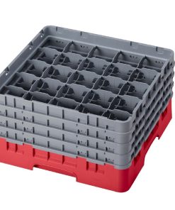 Cambro Camrack Red 25 Compartments Max Glass Height 215mm (CZ197)