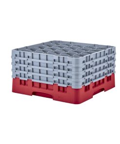 Cambro Camrack Red 25 Compartments Max Glass Height 238mm (CZ198)